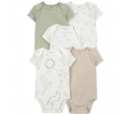 Carters Pack 5 Animales Bodies NB