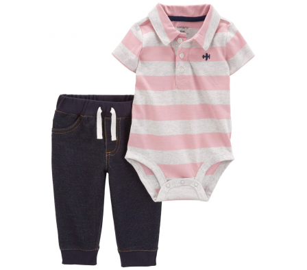 Carters Body Polo y Pant Jean Niño 6M