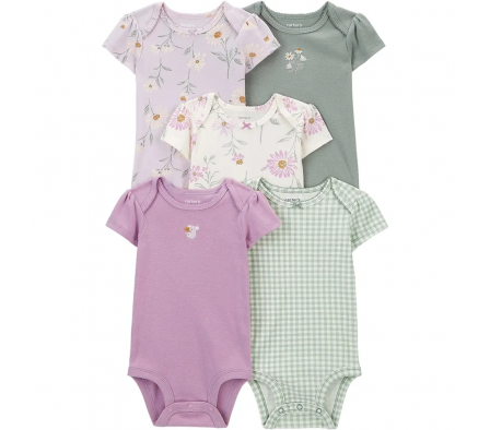 Carters Pack 5 Bodies Florales 9M