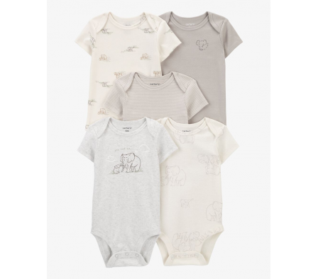 Carters Pack 5 Elefantes Bodies 18M
