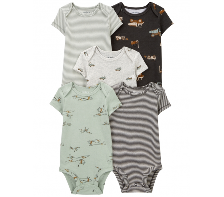 Carters Pack 5 Alg Bodies Autitos 9M