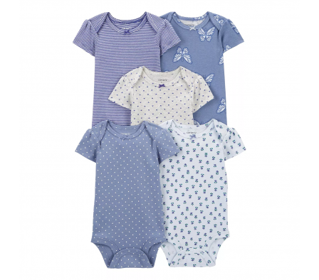 Carters Pack 5 Bodies Estampados NB