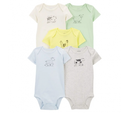 Carters Pack 5 Bodies  Granja  NB