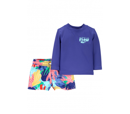 Carters Traje de Baño 2PC ML UPF 50+ Estampado 9M