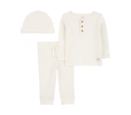 Carter Set de Mangas Largas + Pantalón + Gorro 3M