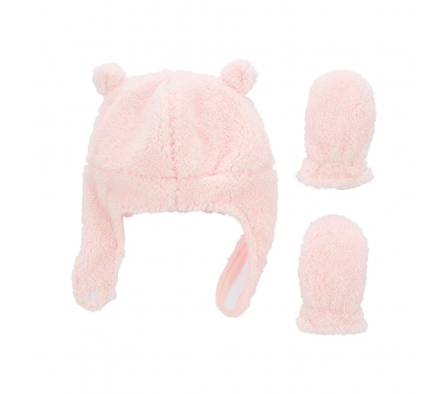 Carters Gorro c/Orejas y Guantes Sherpa Niña 0/9M