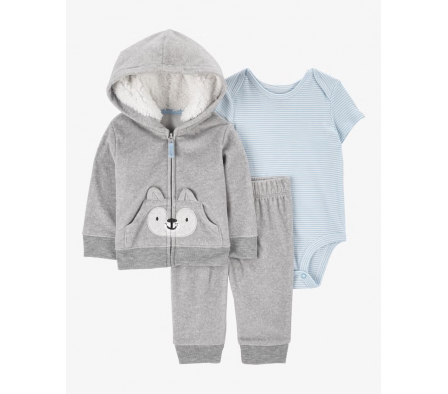 Carters Set Body, Campera y Pant Zorro Niño 24M