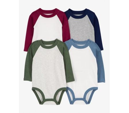 Carters Pack 4 Bodies Raglan Niño 12M