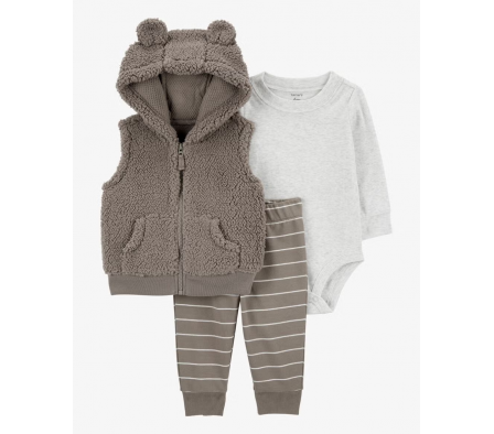 Carters Set Body, Chaleco y Pelele Niño 3M