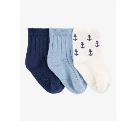 Carters Pack 3 Pares de Medias Anclas12/24M