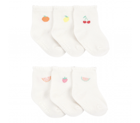 Carters Pack 6 Medias Frutas Niña 3/12M