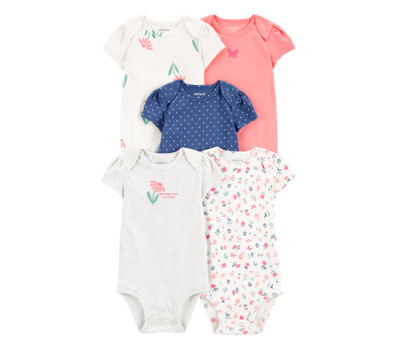 Carters Pack 5 Bodies MC Floral 12M
