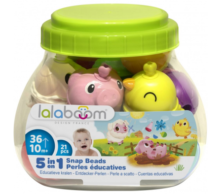 Lalaboom Frasco 5en1 Animales de Granja 21 Piezas