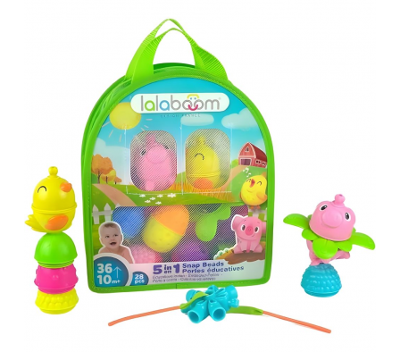 Lalaboom Bolso Animales de Granja con 28 Cuentas 