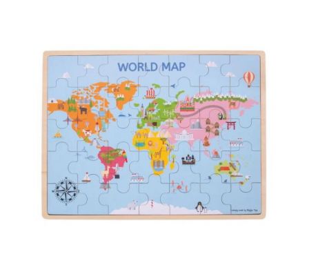 BigJigs Rompecabezas de Mapa Mundi