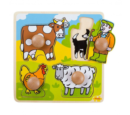 BigJigs Rompecabezas de Clavijas - Granja