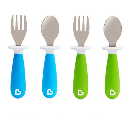 Munchkin Set Cuchara-Tenedor Raise C/ Base 