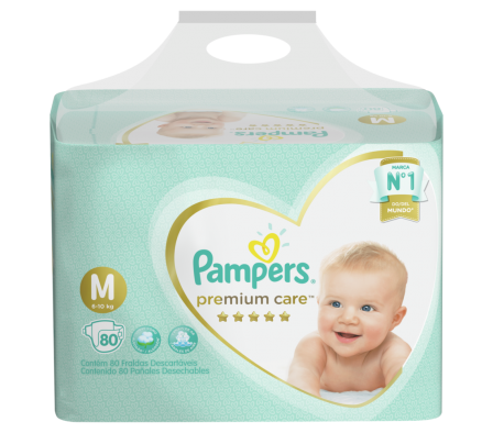 Pampers Pañal Premium Care M 80 Unidades