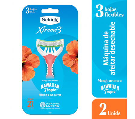 Schick Maquina Afeitar Extreme 3 Hojas 2 Unid.