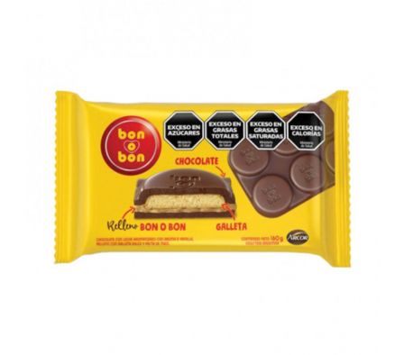 Arcor Tableta Chocolate Bon o Bon 160 g