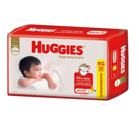 Huggies Pañal Supreme Care XG 52 Unidades.