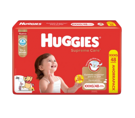Huggies Pañal Supreme Care XXXG 48 Unidades.