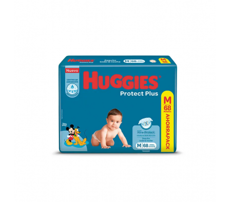 Huggies Pañal Protect Plus M 68 Unid.