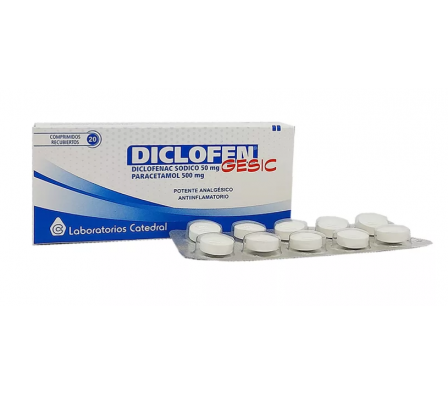 Diclofen Gesic Diclofenac Sodico Paracetamol 20 co