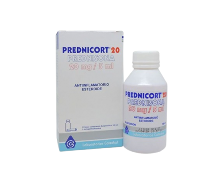 Prednicort Prednisona 20 mg / 5 ml - Frasco suspen