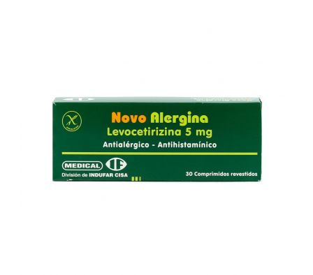 Novo Alergina Levocetirizina 5 mg. 30 Compridos