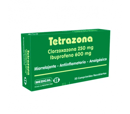 Tetrazona Clorzoxazona Ibuprofeno - Cont. 20 Compr