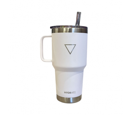 Hydrate Vaso C/ Pajita y Agarre Blanco 887ml 