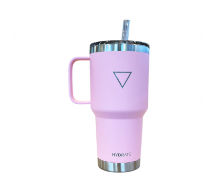 Hydrate Vaso C/ Pajita y Agarre Rosa 887ml 