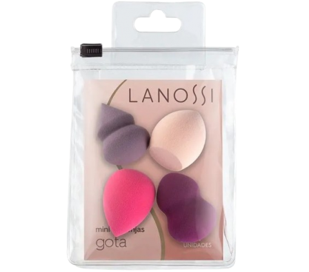 Lanossi Kit Mini Esponjas Gota/ 4 Unidades