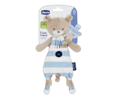 Chicco Portachupete Pocket Friend Azul 0m+
