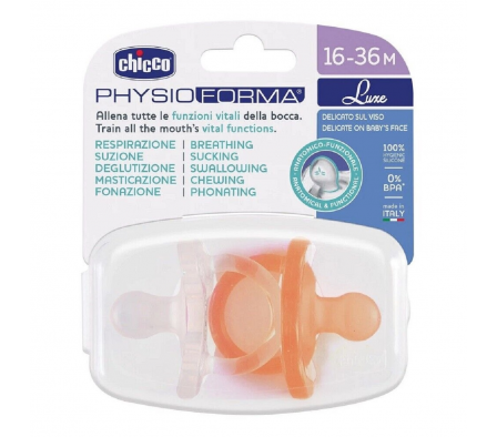 Chicco Chupete Physio Soft Luxe 16M+ Orange 2P