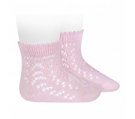 Condor Calcetin Corto Perle Calado 6/12M Rosa