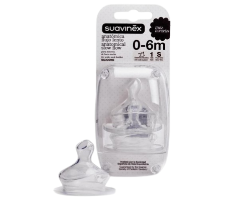 Suavinex Tetina Anatómica Silicona Flujo Lento T1 