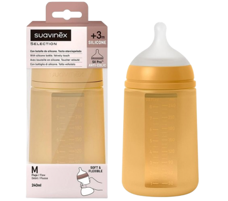 Suavinex Biberon 240ml Anticolicos FM Mostaza
