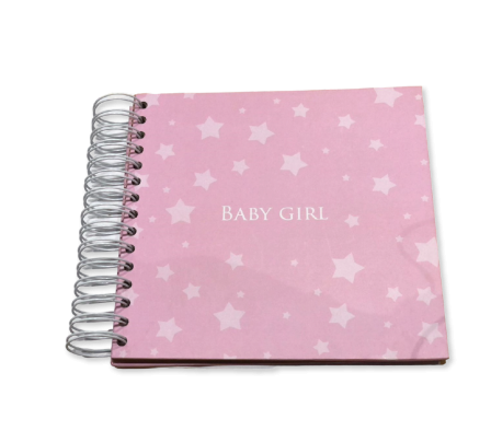 Unwritten Paper Album Baby Girl Rosa Estrellas
