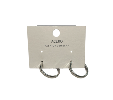 Madonna Argolla de Acero Plateada Mediana cod 140