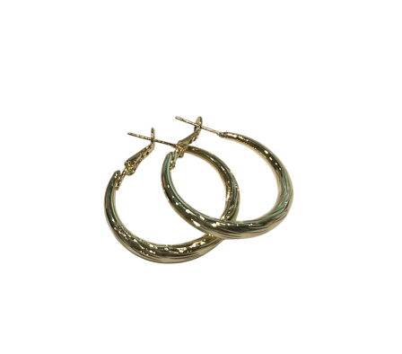 Madonna Argolla de Acero Grande Dorada cod 128