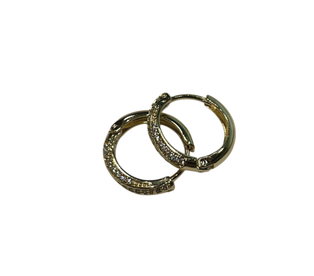 Madonna Argolla de Acero c/Circones Dorada cod 219