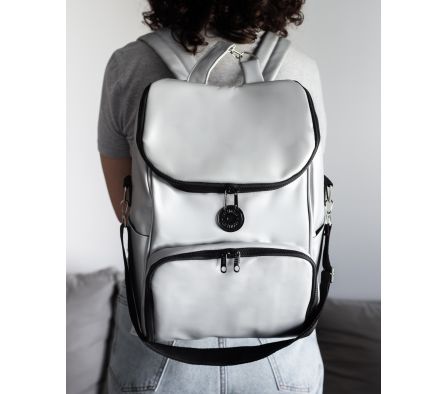 Las Floritas Mochila Maternal Jazmin Plateado