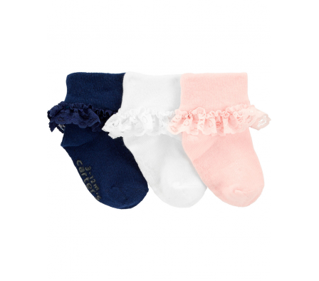 Carters  Pack 3 Medias con Encaje 3/12M