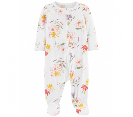 Carters Pijama 1PC c/Pie Floral Niña NB