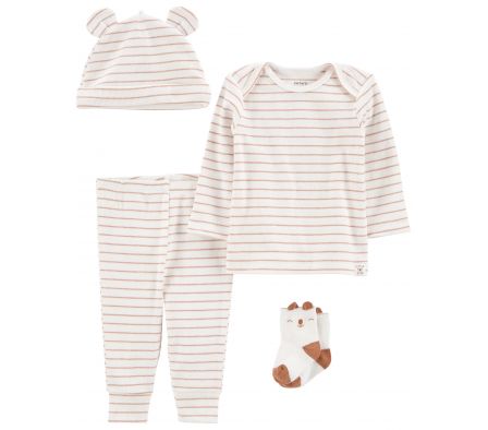 Carters Pantalon+Remera+Gorro+Media 3M