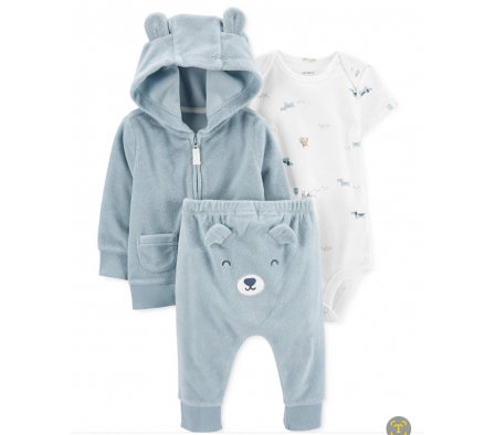 Carters Campera + Pantalon + Body Oso 12M