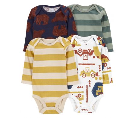 Carters Pack 4 Body MangaLarga 3M