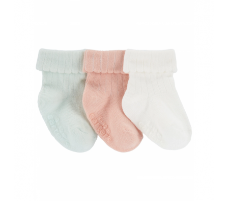 Carters Pack 3 Pares Medias C/ Puño Algodon NB 
